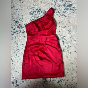 Do+Be red one shoulder dress